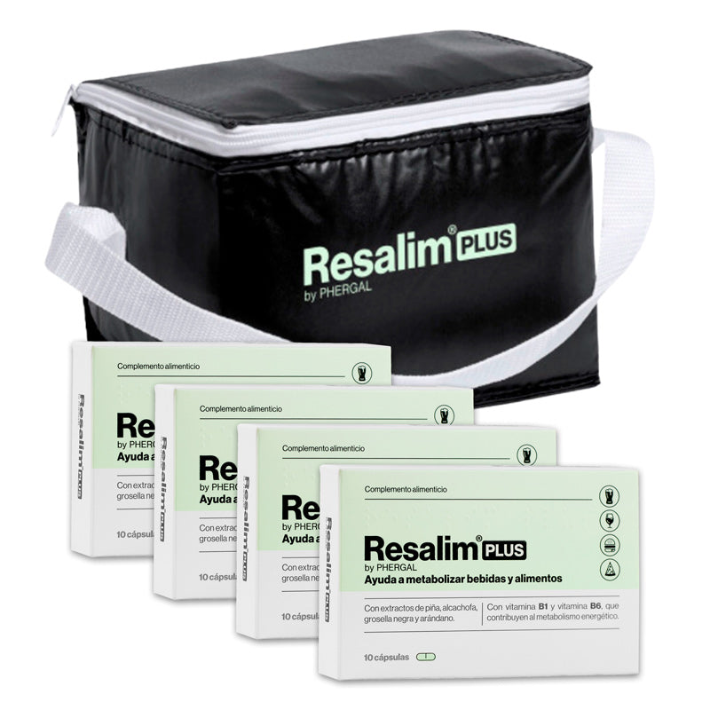 Pack de 4 cajas de Resalim Plus y nevera